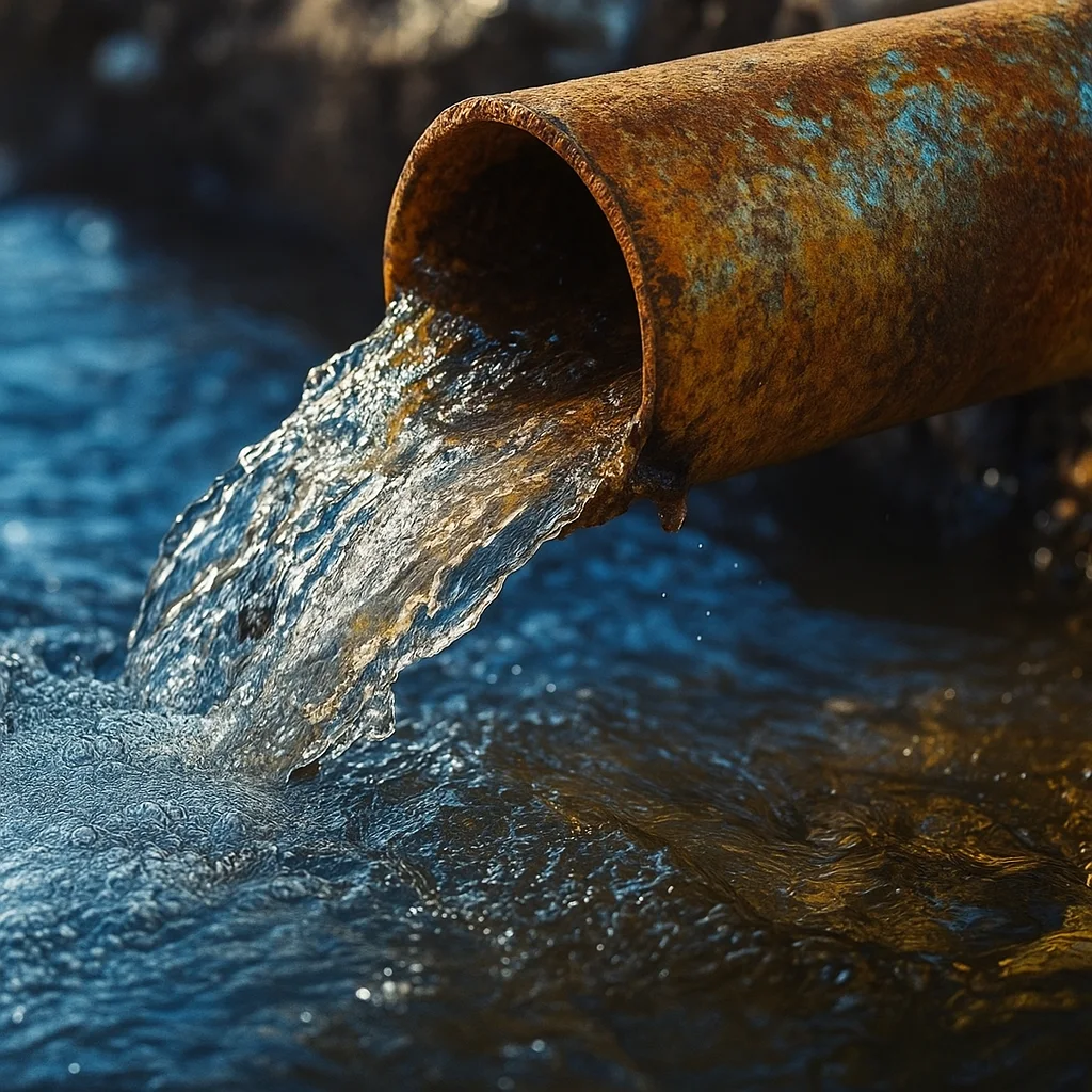 brown water stains appear on pipes